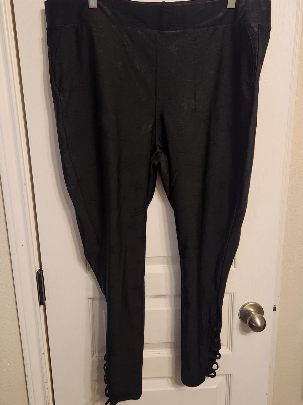 torrid Black Leggings with Ladder Hem Detail